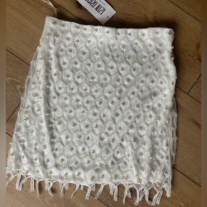 Aria Pearl Embellished Mini Skirt 12th tribe MEDIUM
